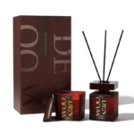 Square Soy Beeswax Candle and Reed Diffuser Gift Box Set